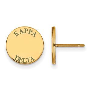 14K Plated Silver Kappa Delta Green Enamel Post Earrings